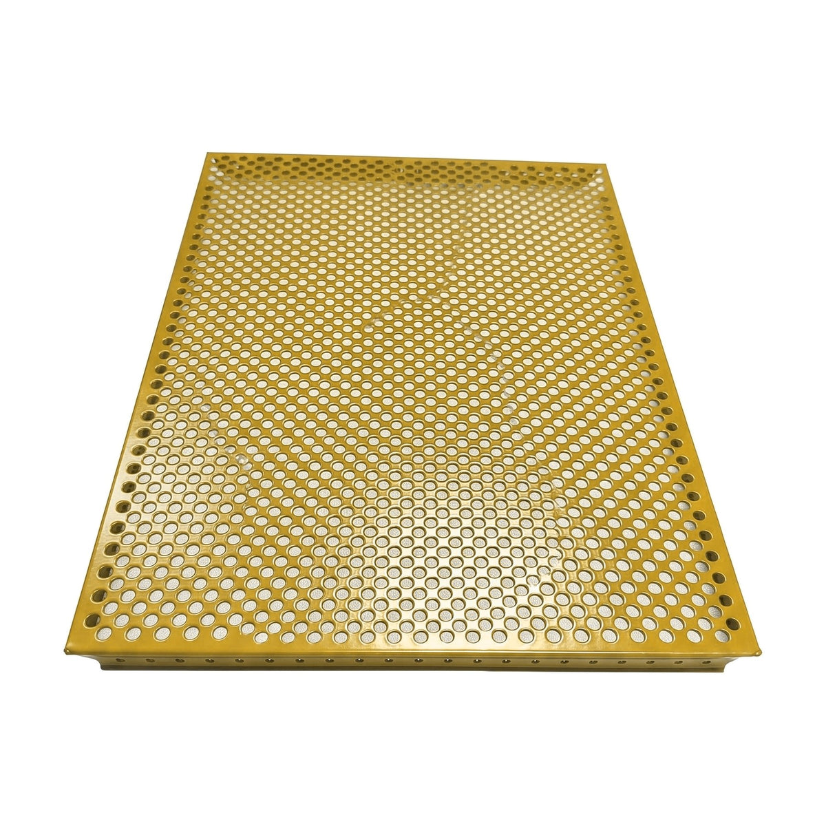 Pannello esterno forato Giallo dorato RAL 1004, vista angolare dall’alto