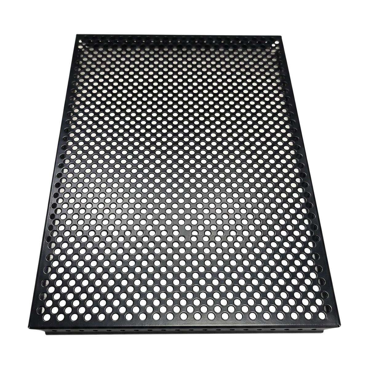 Tablette extérieure perforée Noir graphite RAL 9011, vue d’en haut