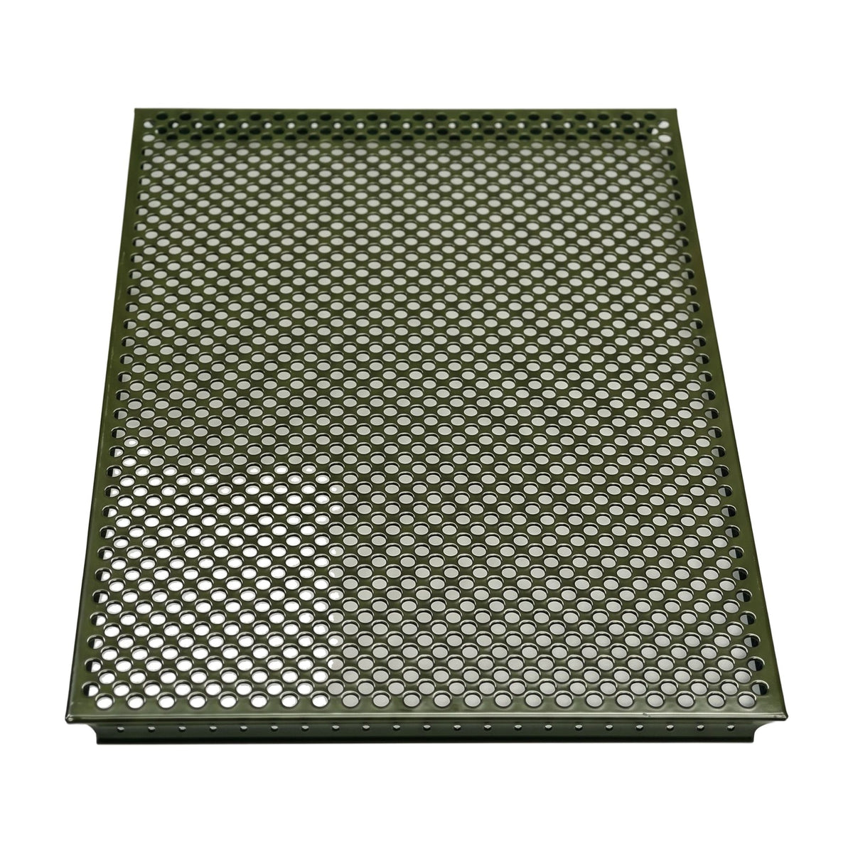 Tablette extérieure perforée Vert olive RAL 6003, vue de dessus
