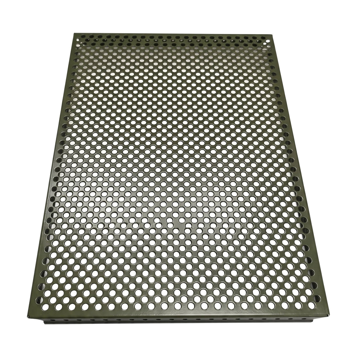 Tablette extérieure perforée Vert olive RAL 6003, vue d’en haut