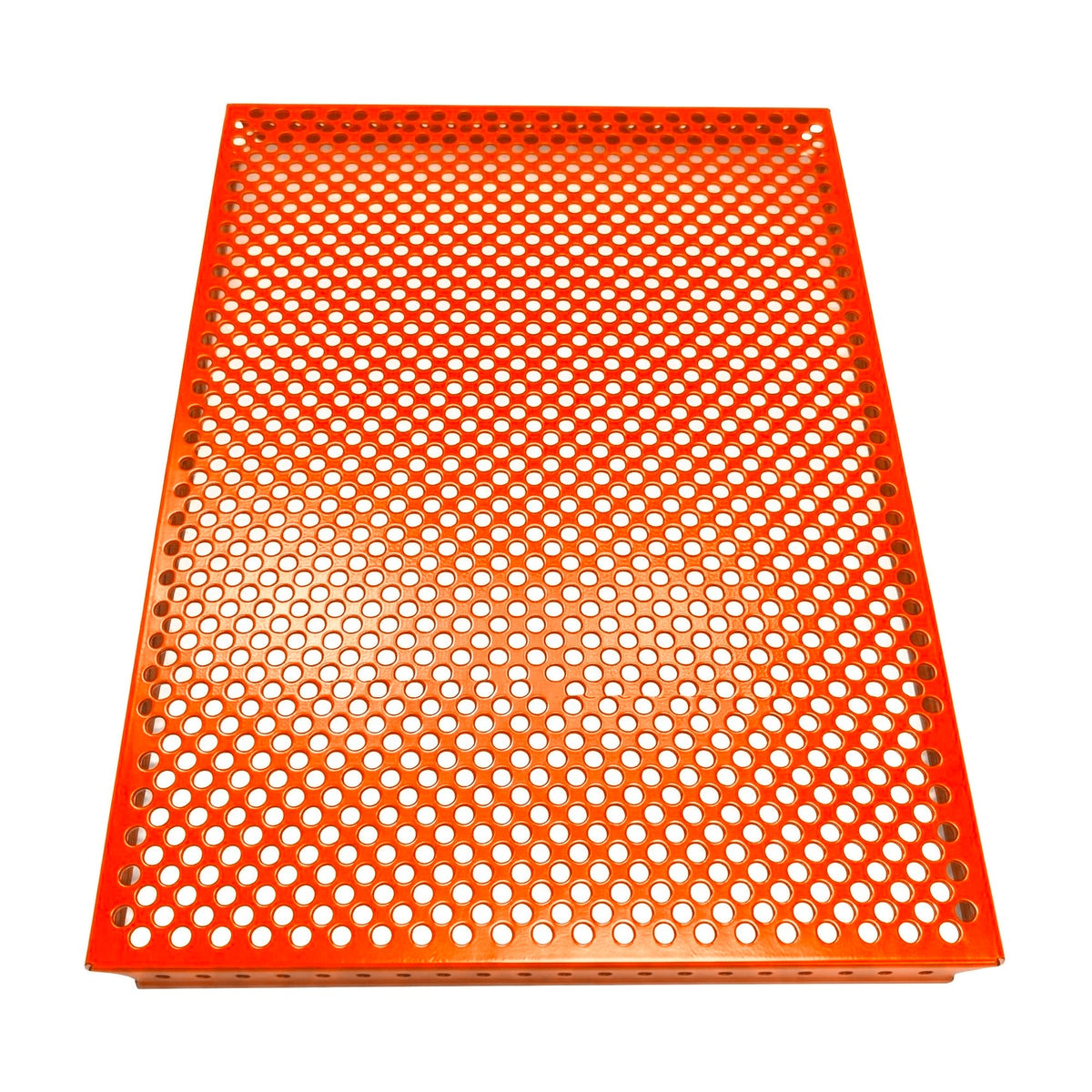 Tablette extérieure perforée Orange pur RAL 2004, vue d’en haut