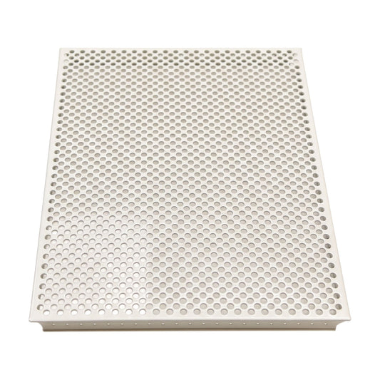 Tablette extérieure perforée Blanc pur RAL 9010, vue de dessus