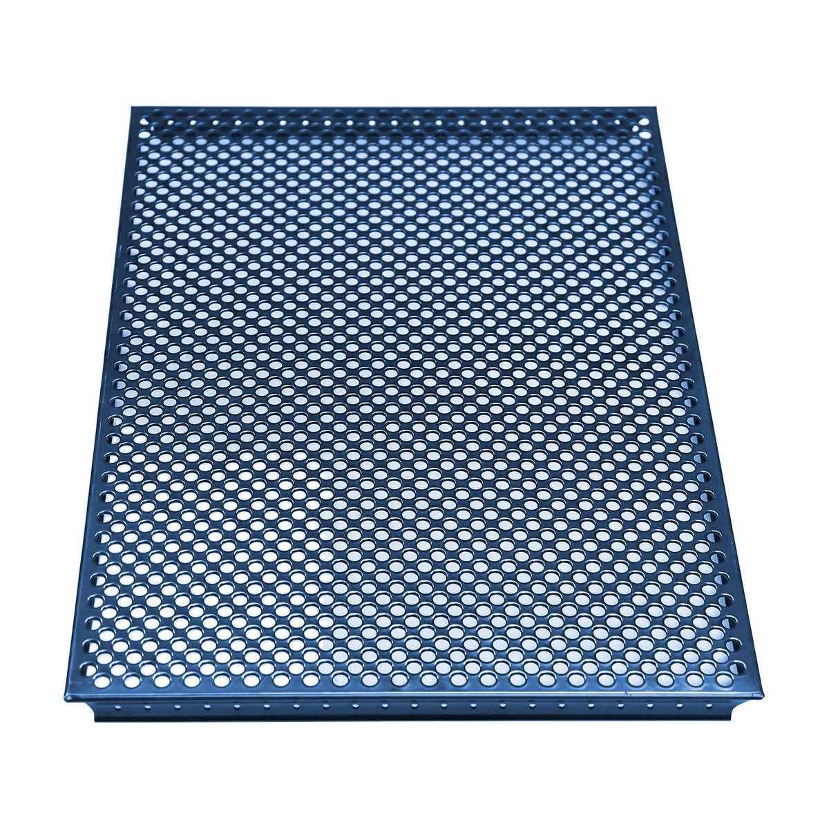 Tablette extérieure perforée Bleu acier RAL 5011, vue de dessus
